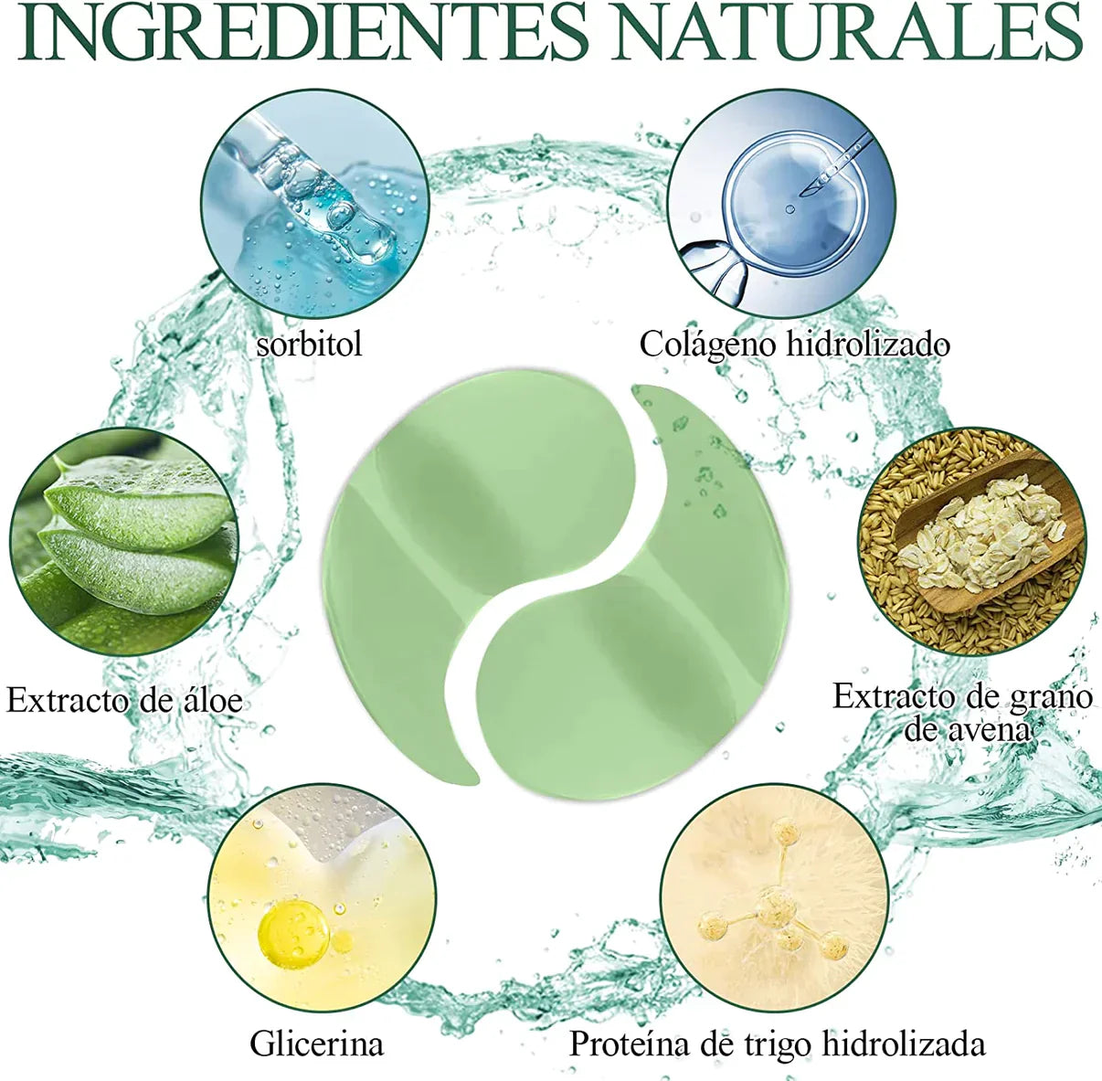 Parches Para los ojos - Aloe Vera , Acido Hialuronico 60 Laminas🍀