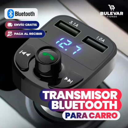 TRANSMISOR BLUETOOTH CON CARGA RÁPIDA PARA AUTO PROMO 2 X 18.990 ✅