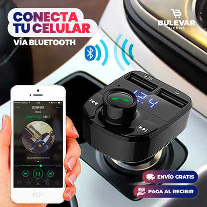 TRANSMISOR BLUETOOTH CON CARGA RÁPIDA PARA AUTO PROMO 2 X 18.990 ✅